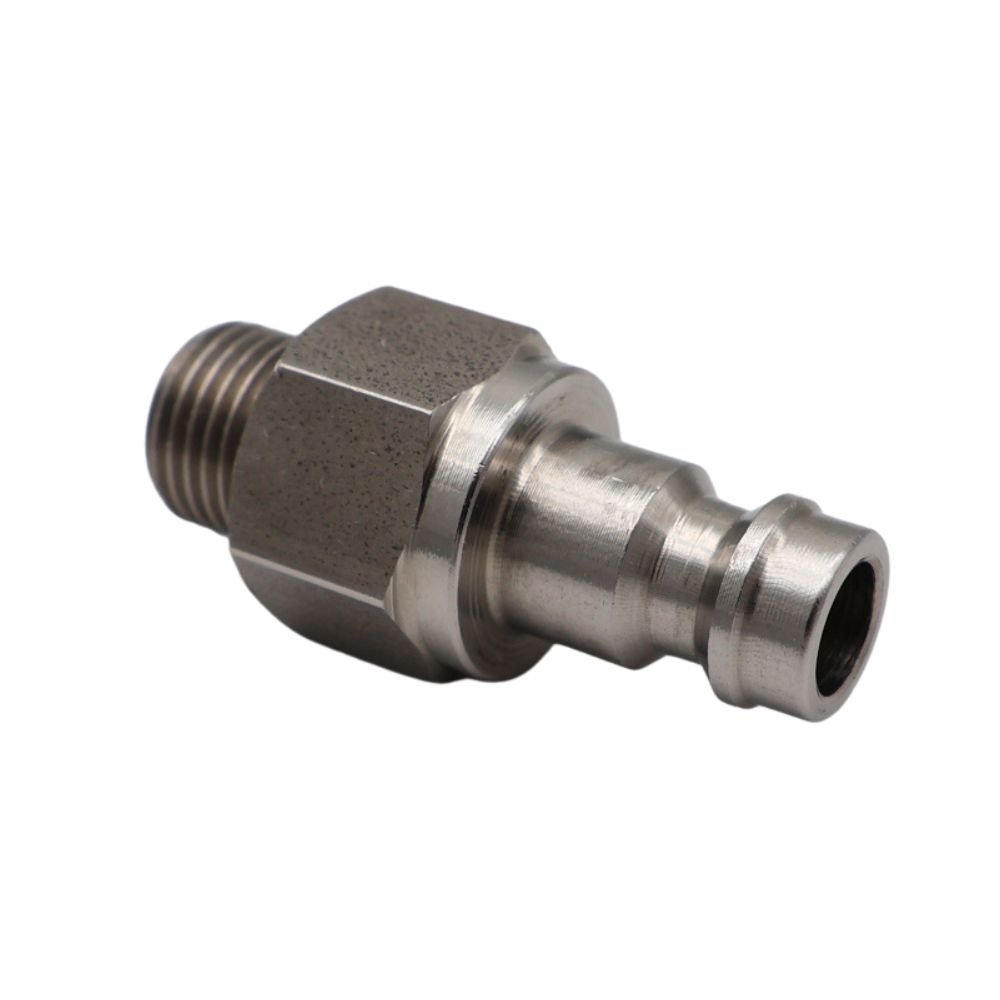 Roestvrijstalen AG MINI-koppelingsnippel, geschikt voor onder andere aansluiting op vaste installaties. Bestand tegen maximaal 12 bar en +100 °C. Bestel vandaag nog online!