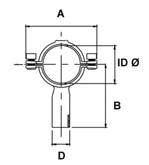 Buisdrager met schacht, 150 mm, DS/SMS