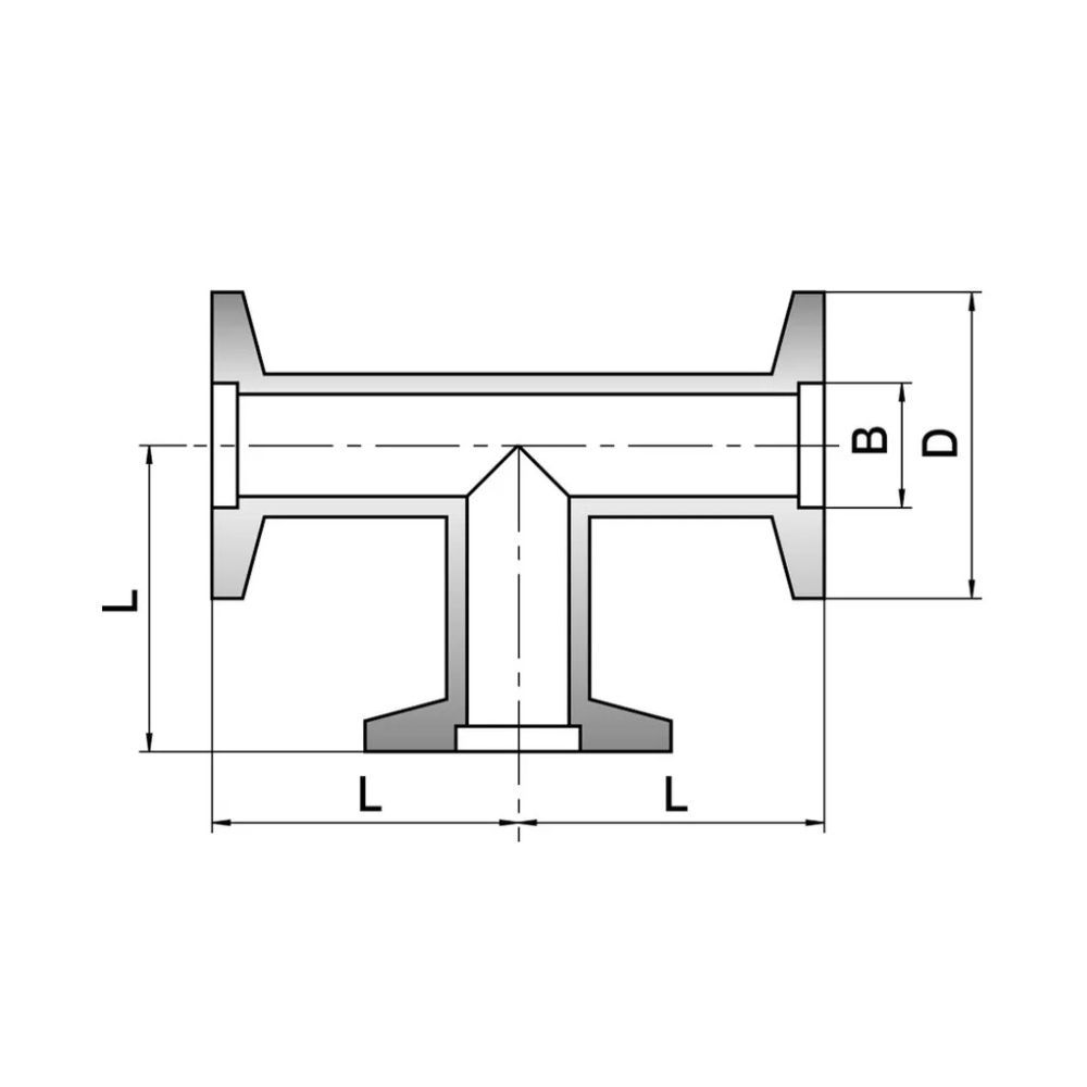 Vacuüm-T-stuk, KF