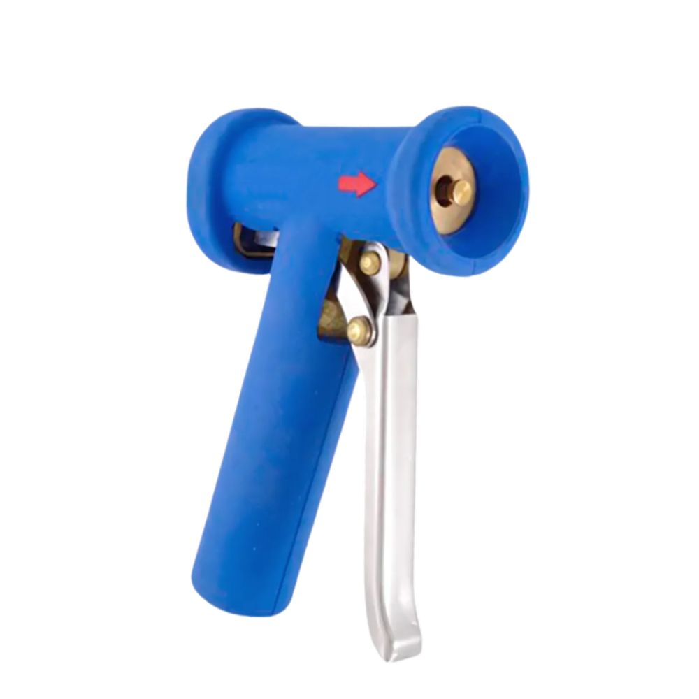 Industriepistool in lichte uitvoering met 1/2” BSP-binnendraad en roestvrijstalen handgreep. Bestand tegen 25 bar en 95 °C. Ideaal voor reiniging in krappe ruimtes. Bestel hier!