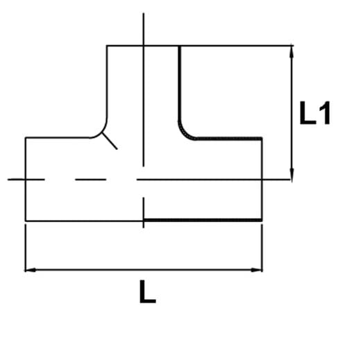 T-stuk, DS/SMS, lange aftakking