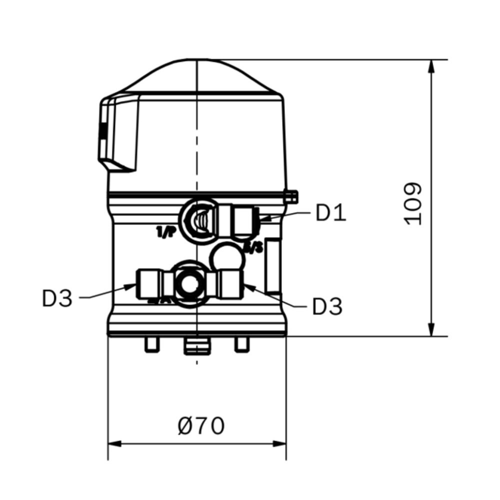 Besturingseenheid voor AWH-actuator, lucht/veer