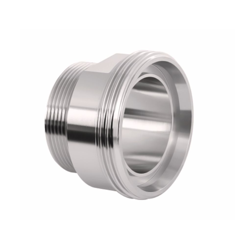 RVS DIN-nippel met BSP-nippel (AISI 316) voor hygiënische buisverbindingen in de voedingsmiddelenindustrie. Hoge kwaliteit. Bestel hier via de webshop!