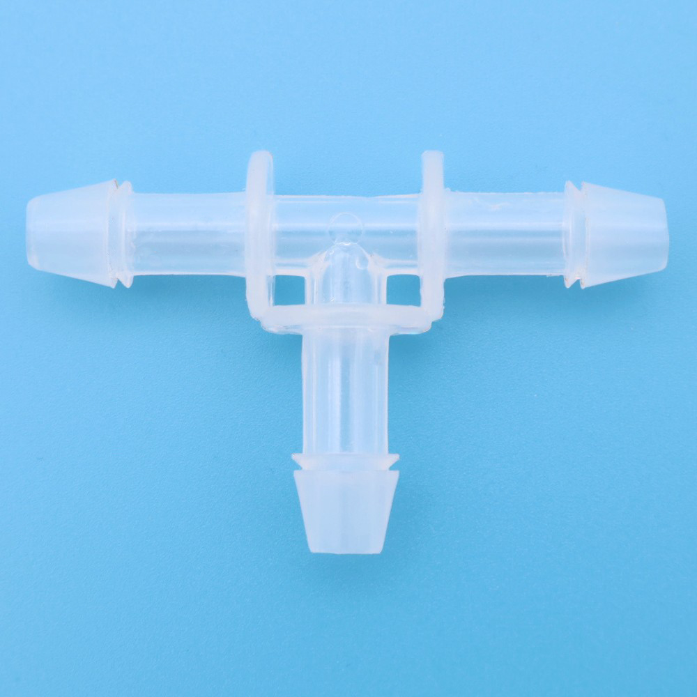 T-connector van PP-kunststof, vervaardigd in een ISO-7-gecertificeerde cleanroom. Voor gebruik in de farmaceutische productie en biotechnologie. Bestel hier!