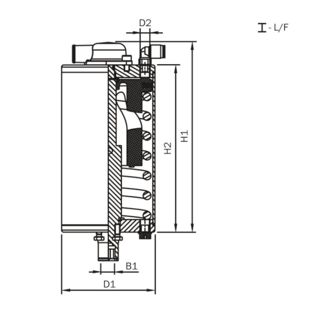Actuator voor AWH-vlinderklep, lucht/veer