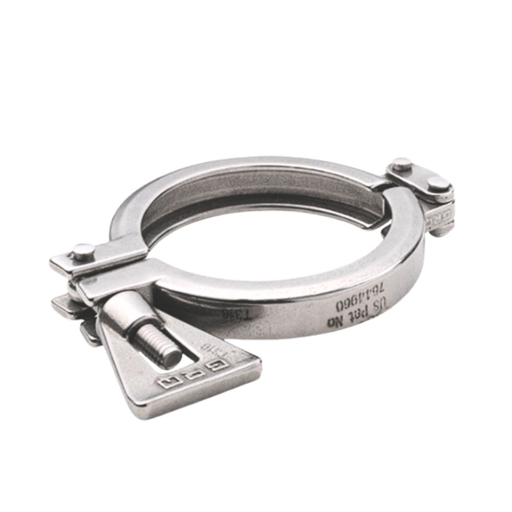 Zorg voor optimale flexibiliteit en stabiliteit met onze dubbel scharnierende DIN-Clamp-spanring. Gemaakt van roestvrij staal voor industriële toepassingen. Bestel nu!