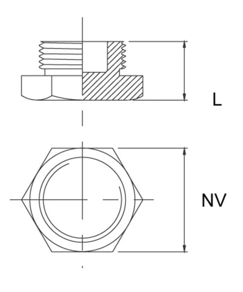 Plug, zeskantkop