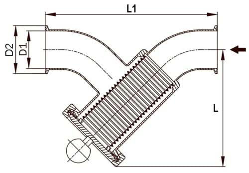 Vuilfilter, Y-type, lasuiteinden (DS/SMS)