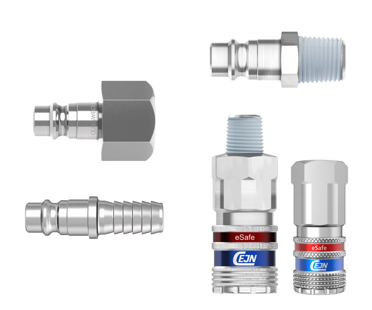 Cejn eSafe-snelkoppelingen gemaakt van AISI 316 roestvrij staal. Geschikt voor de meeste toepassingen en systemen. Bestel snel en eenvoudig via onze webshop!