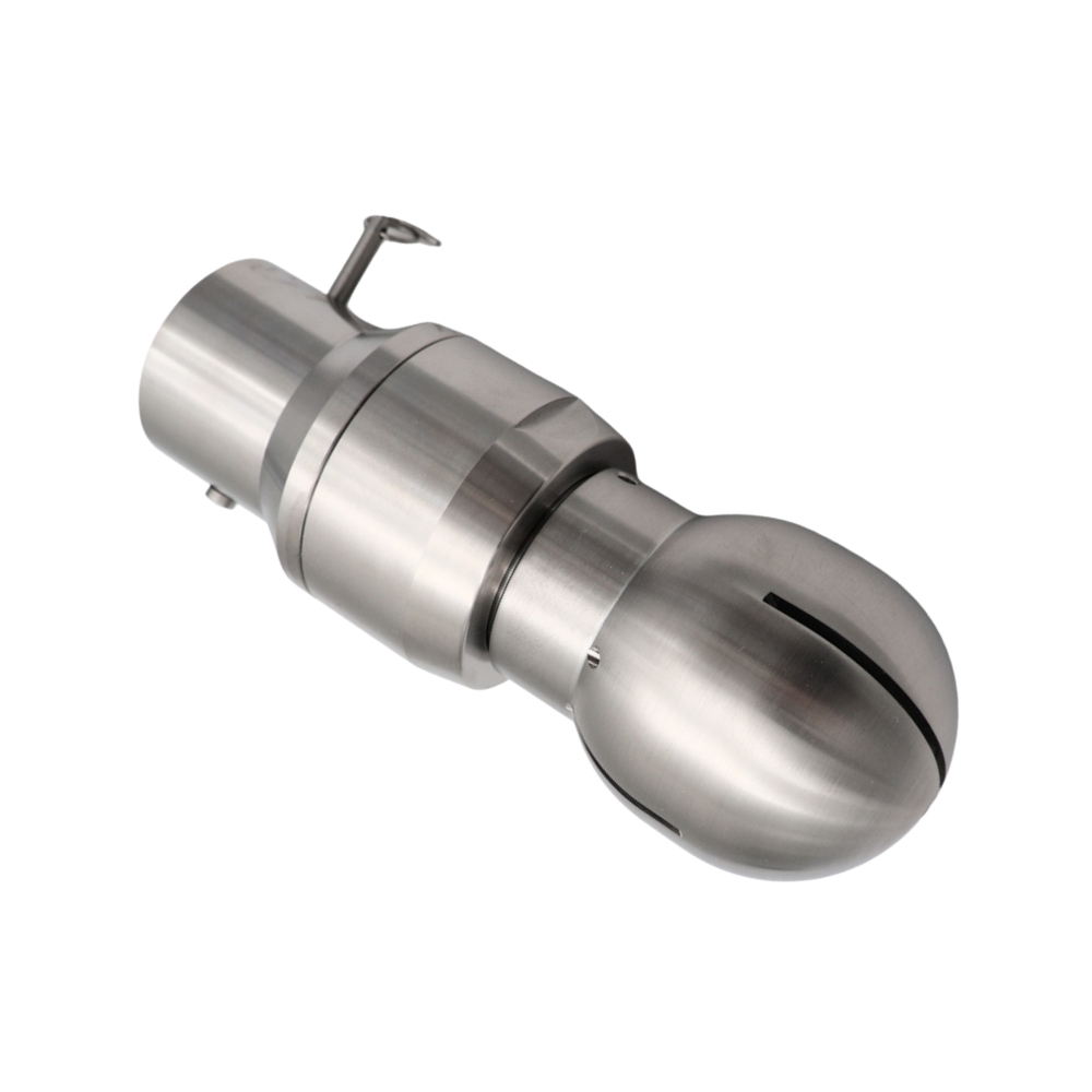 Efficiënte RVS roterende reinigingskop voor montage op zuivelbuizen. Ideaal voor het grondig reinigen van tanks met een diameter tot 4 m. Bestel hier!