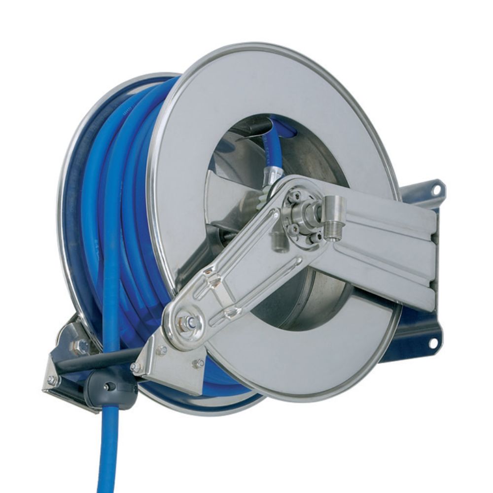 RVS slangoproller AFT 1000-1100 AV van hoge kwaliteit, inclusief veeroprolmechanisme. Geschikt voor 3/8" en 1/2" slangen met een lengte tot 20 m. Bestel hier!