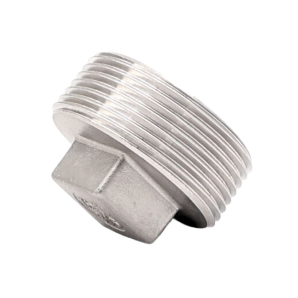 Plug met vierkante kop van roestvrij staal AISI 316, ontworpen voor een druk tot 10 bar. Duurzaam en ideaal voor industrieel gebruik. Bestel hier!