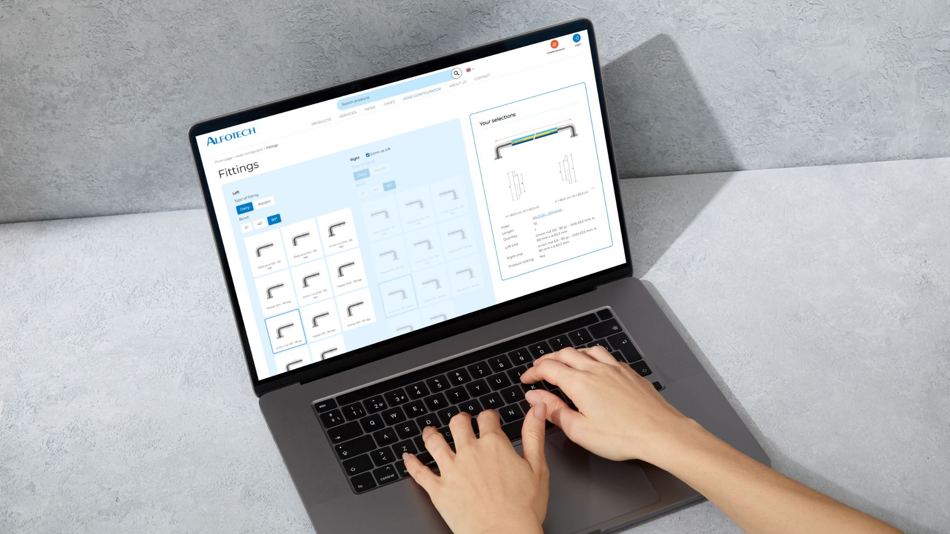 Stel snel en eenvoudig je eigen slang samen via onze intuïtieve slangconfigurator