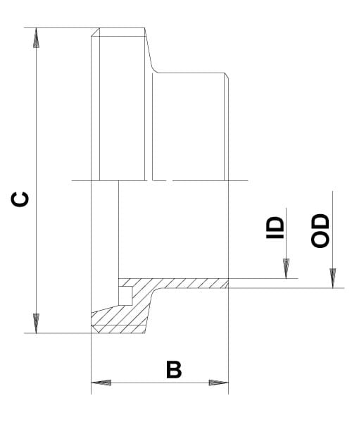 DIN-lasnippel voor ISO-buizen