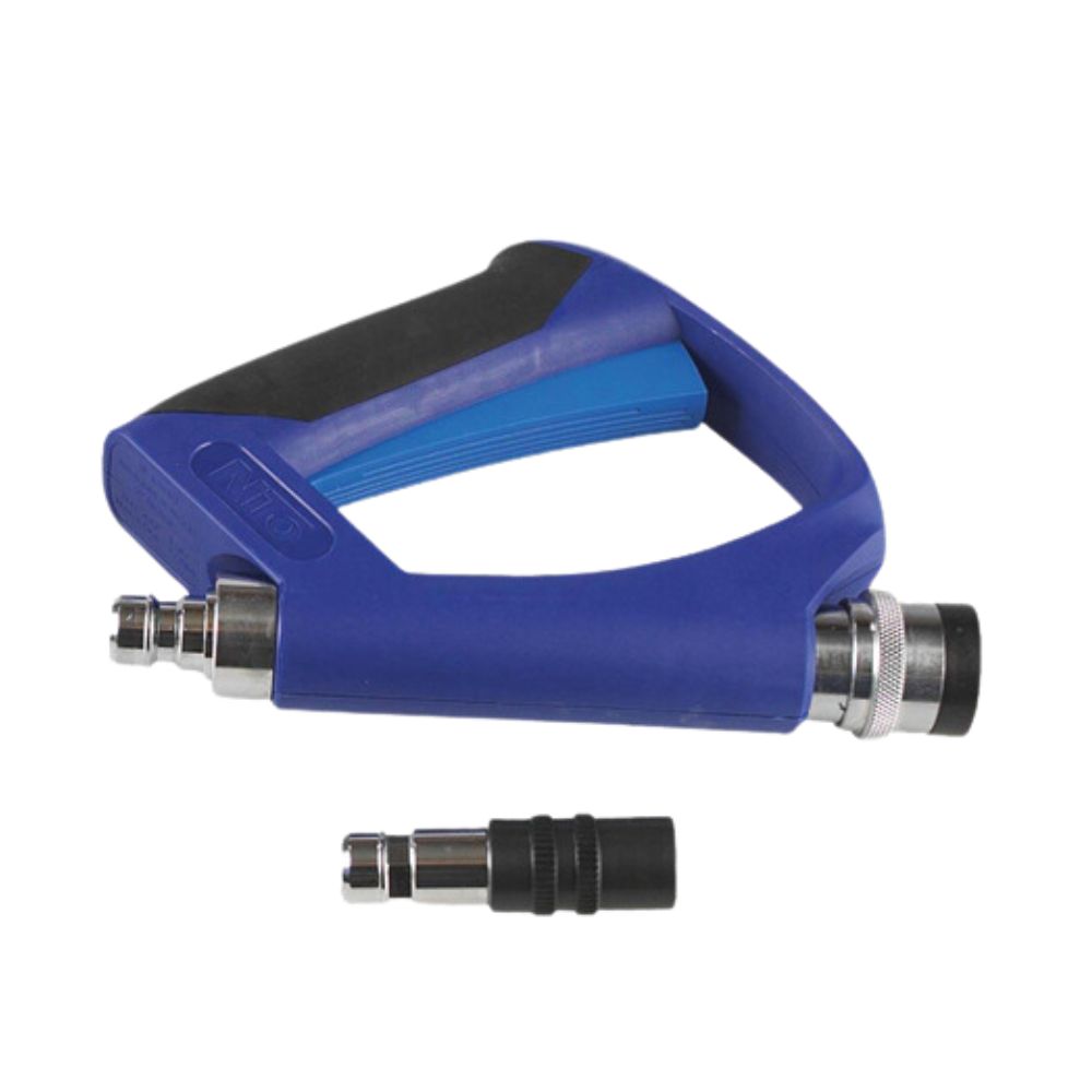 Ergonomisch warmwaterspuitpistool met 1/2” schroefdraad. Laag gewicht en thermische beveiliging. Bestand tegen 10 bar en +80 °C. Bestel hier!