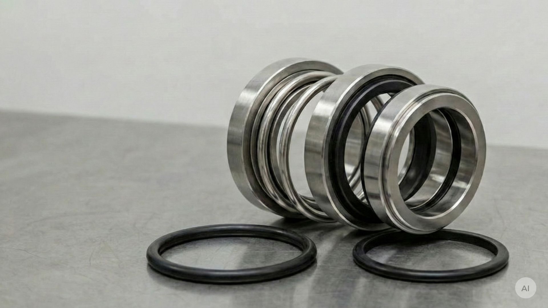 Mechanische asafdichtingen en pakkingen op een tafel