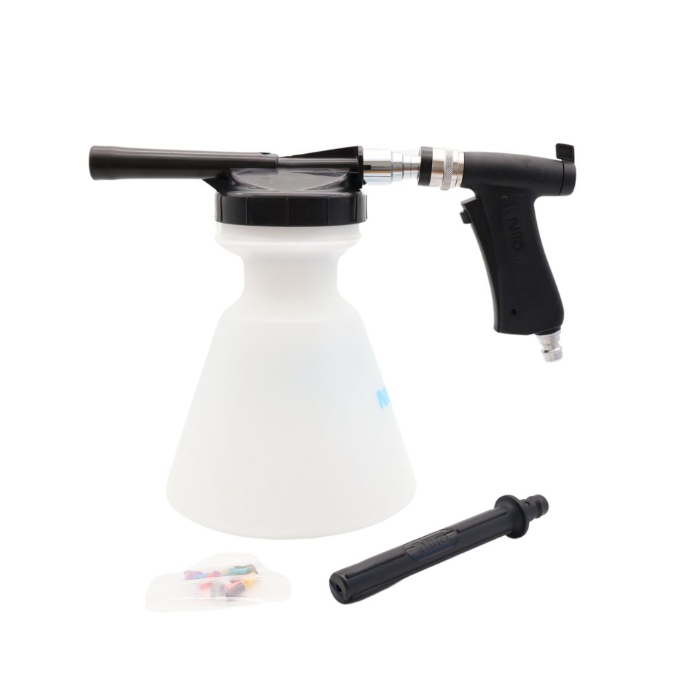 Nito I spuitpistool met 2,5 l reservoir, 1/2” binnendraad. Licht van gewicht en traploze regeling. Max. 4 bar en +40 °C. Bestel hier online!