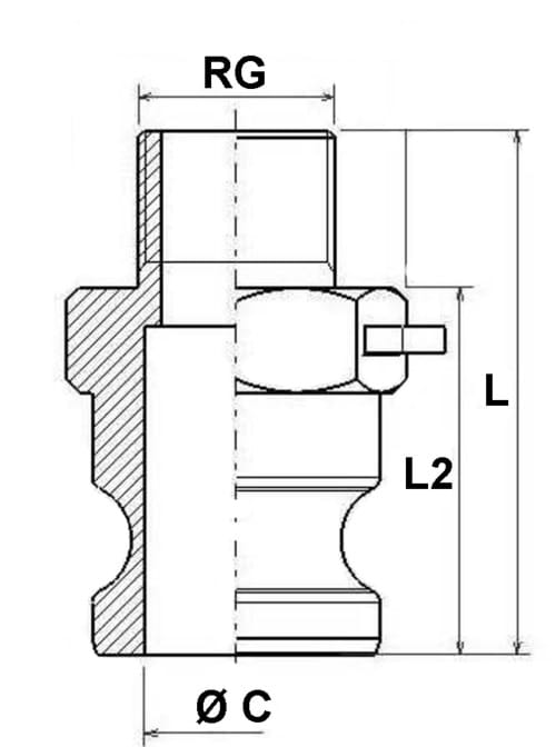 Camlock-koppeling, type F