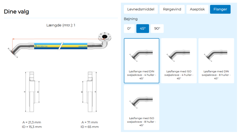 Collage van online slangconfigurator