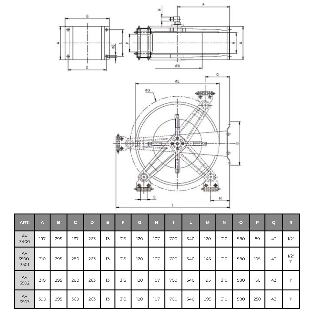 Slangoproller 3400-3503 AV 