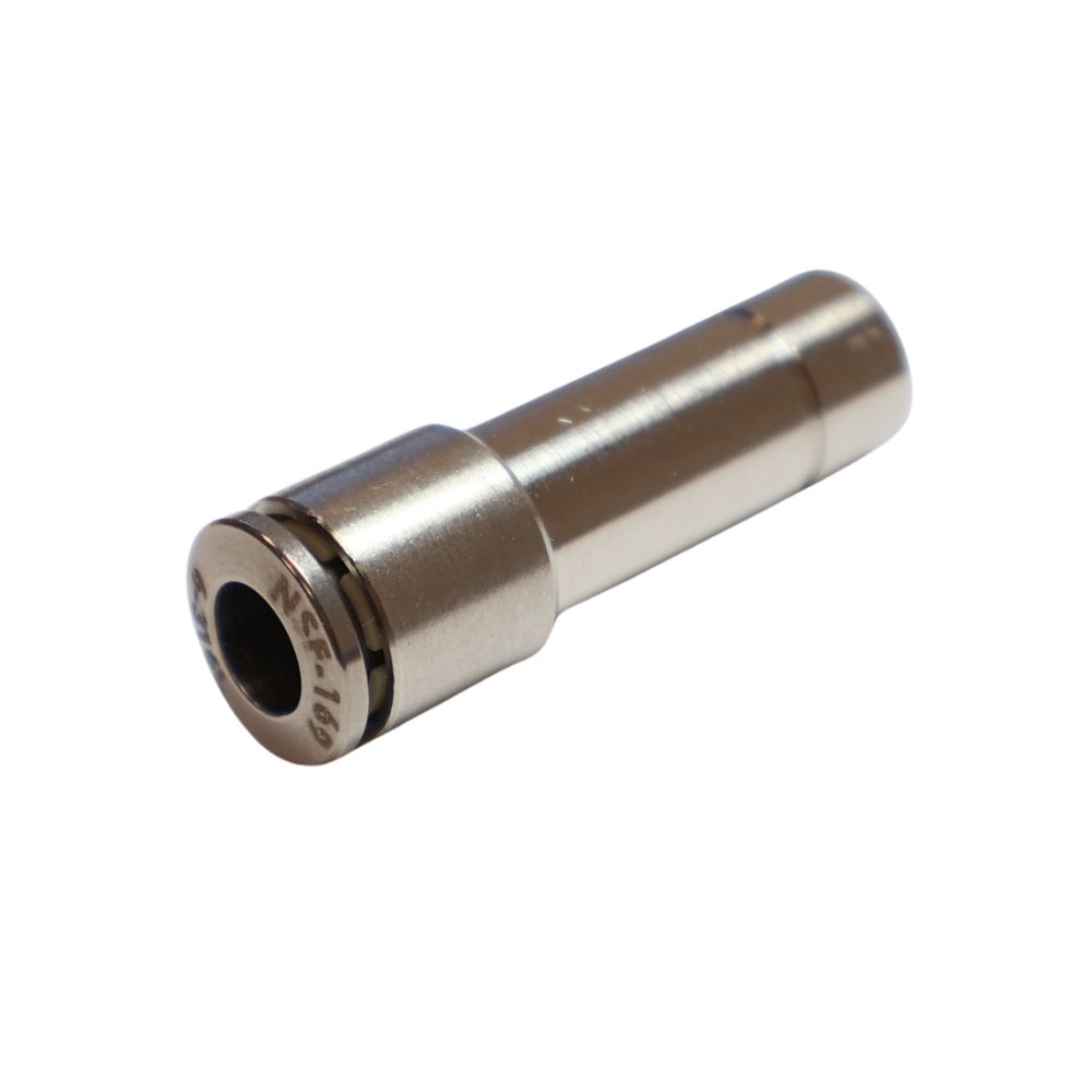 Push-in insteekverloop gemaakt van roestvrij staal AISI 316. Inclusief Viton-pakking. Geschikt voor persluchtslangen. Bestand tegen temperaturen tot +150 °C en 20 bar. Bestel hier!