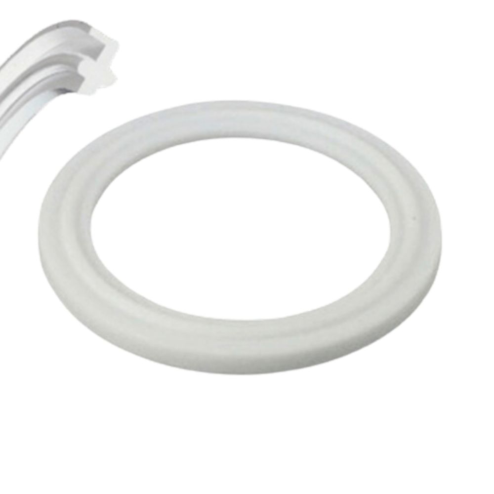 Clamp-koppelingspakking met lip van PTFE. Ideaal voor stoom en agressieve media. FDA/USP-gecertificeerd. Temperatuurbereik van -200 °C tot +260 °C. Bestel hier!