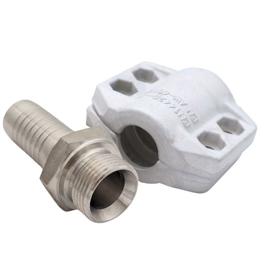 Onze AISI 316L BSP-nippel met 60°-conus wordt geleverd met alu klemschalen. Wordt gebruikt voor slangen die op apparatuur moeten worden aangesloten. Lees meer!