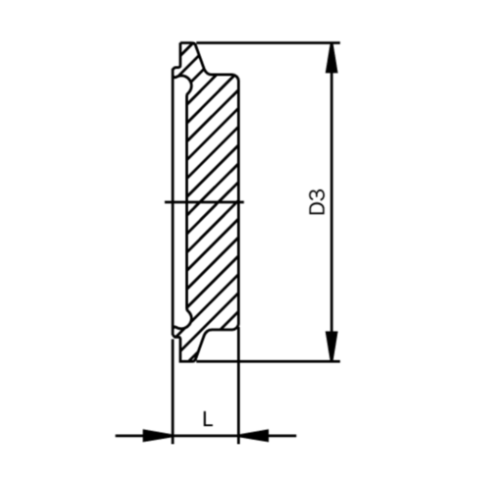 Aseptische DIN-Clamp-blindmoerklem, 11864-3, serie A