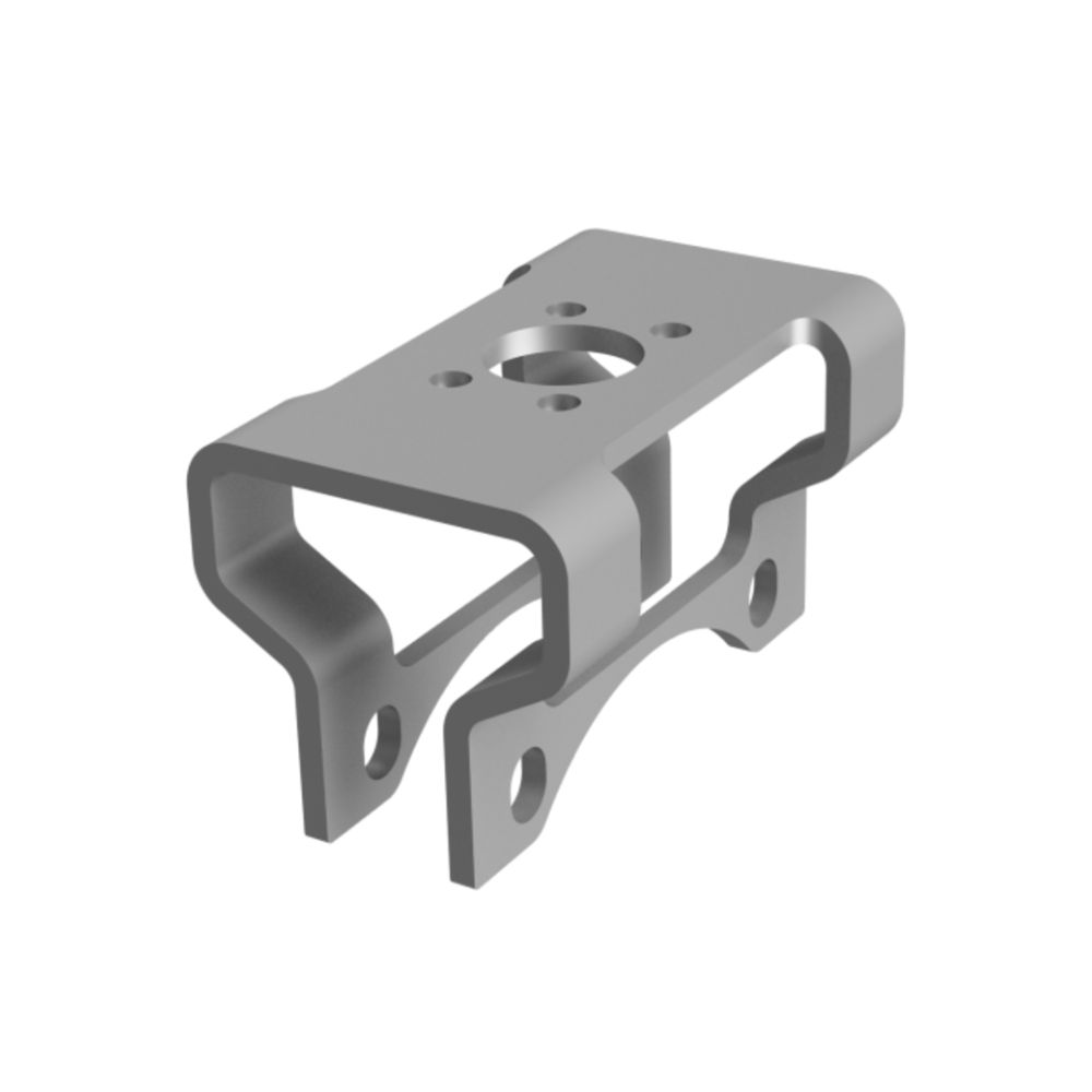 Versterkte RVS montagebeugel (AISI 304L) voor een stabiele bevestiging van de pneumatische AWH-actuator. Ideaal voor voeding en farma. Bestel hier!