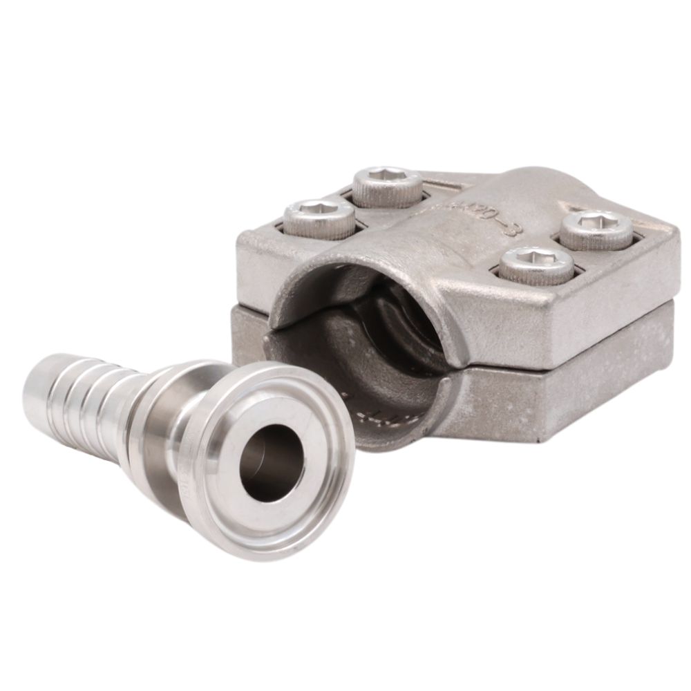 Onze MINI Clamp-kraag is gemaakt van RVS van hoge kwaliteit. De Clamp heeft een inwendige oppervlakteruwheid van R 0.8 µ. Bestel vandaag nog!