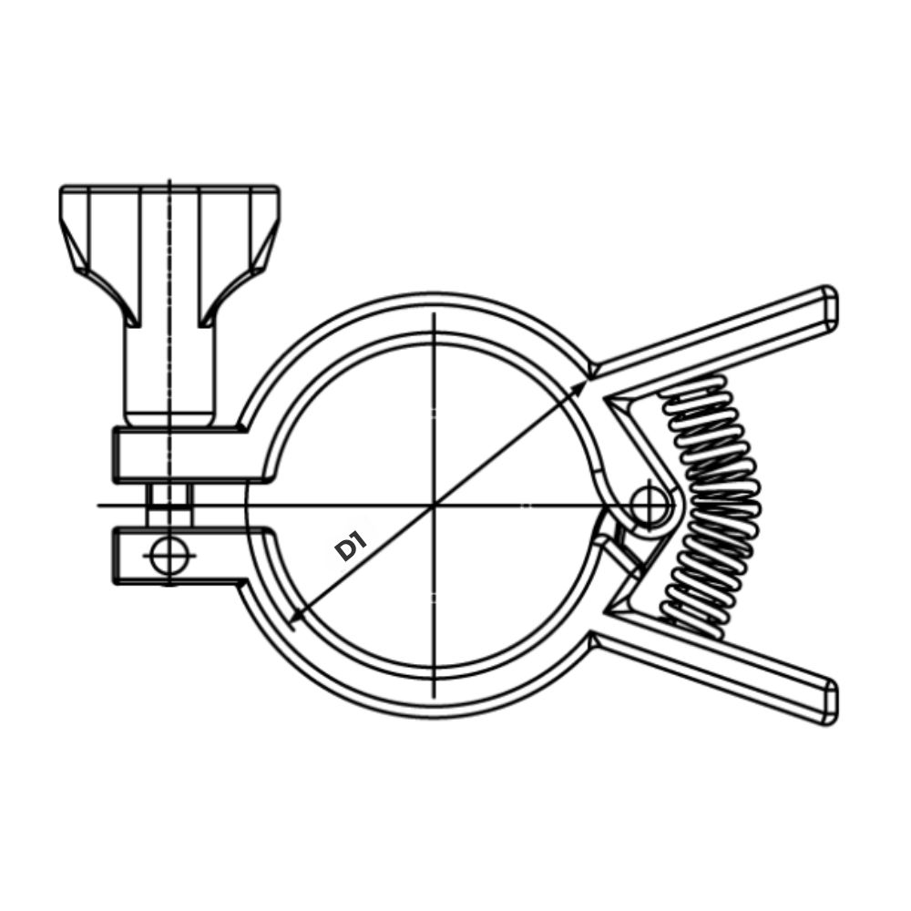 Clamp-spanring met veer