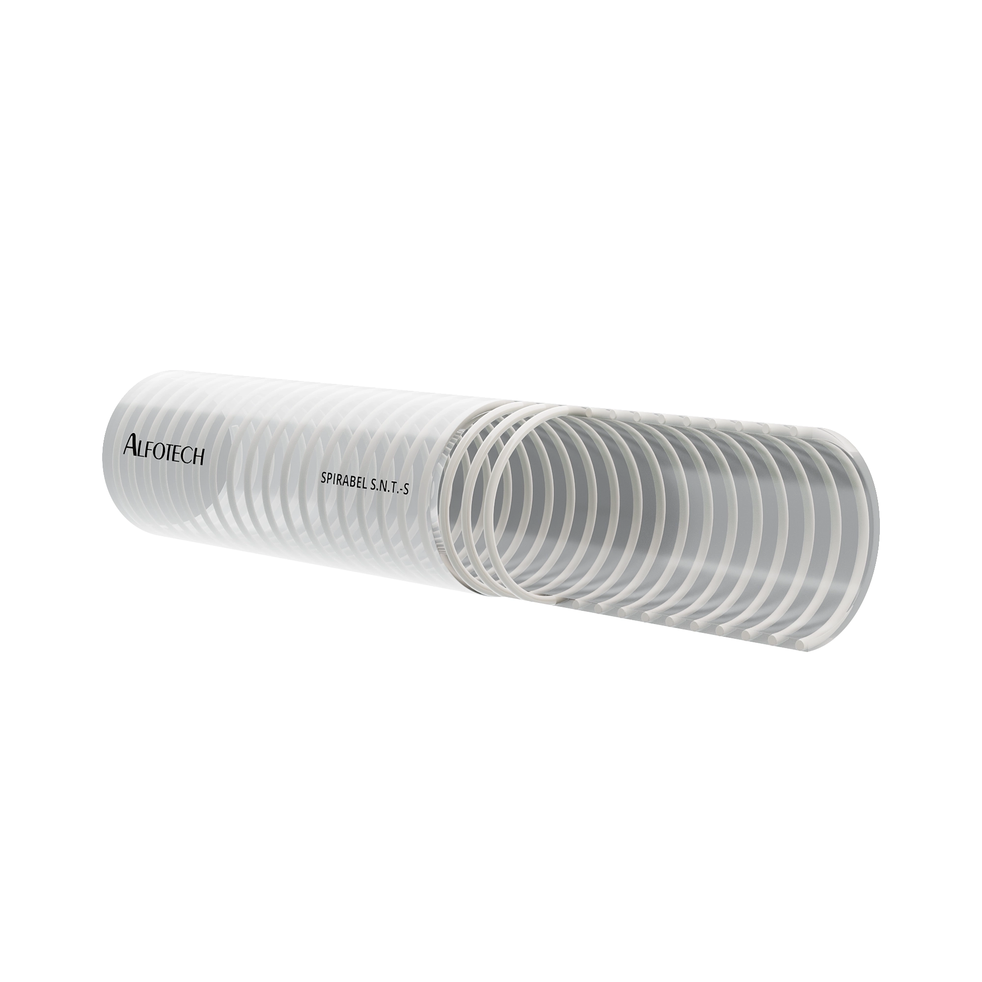 Flexibele en voedselveilige Spirabel S.N.T.-S PVC-slang, geschikt voor niet-vethoudende vloeistoffen en alcohol. Bestel hier via de webshop!