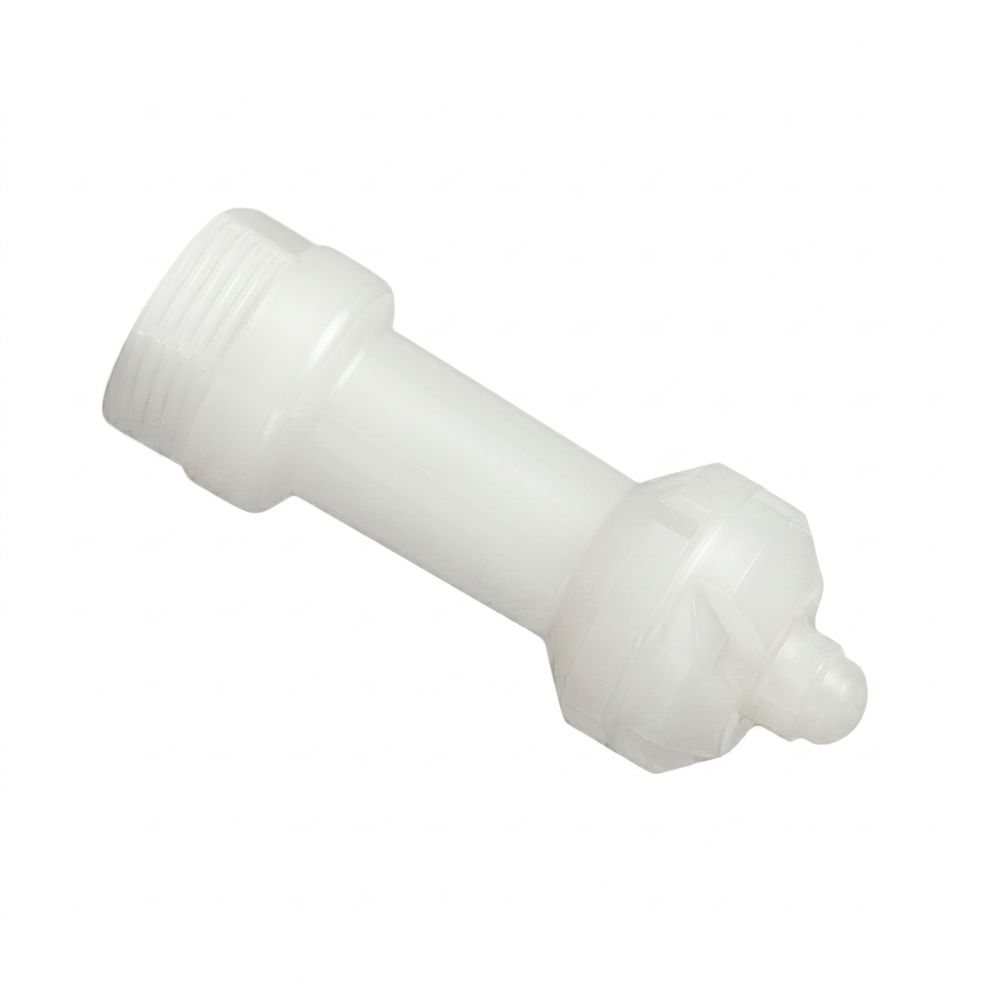 Roterende reinigingskop van PVDF, ontworpen voor het reinigen van kleinere tanks met een diameter tot 1 m. Bestand tegen temperaturen tot +90 °C. Bestel hier!