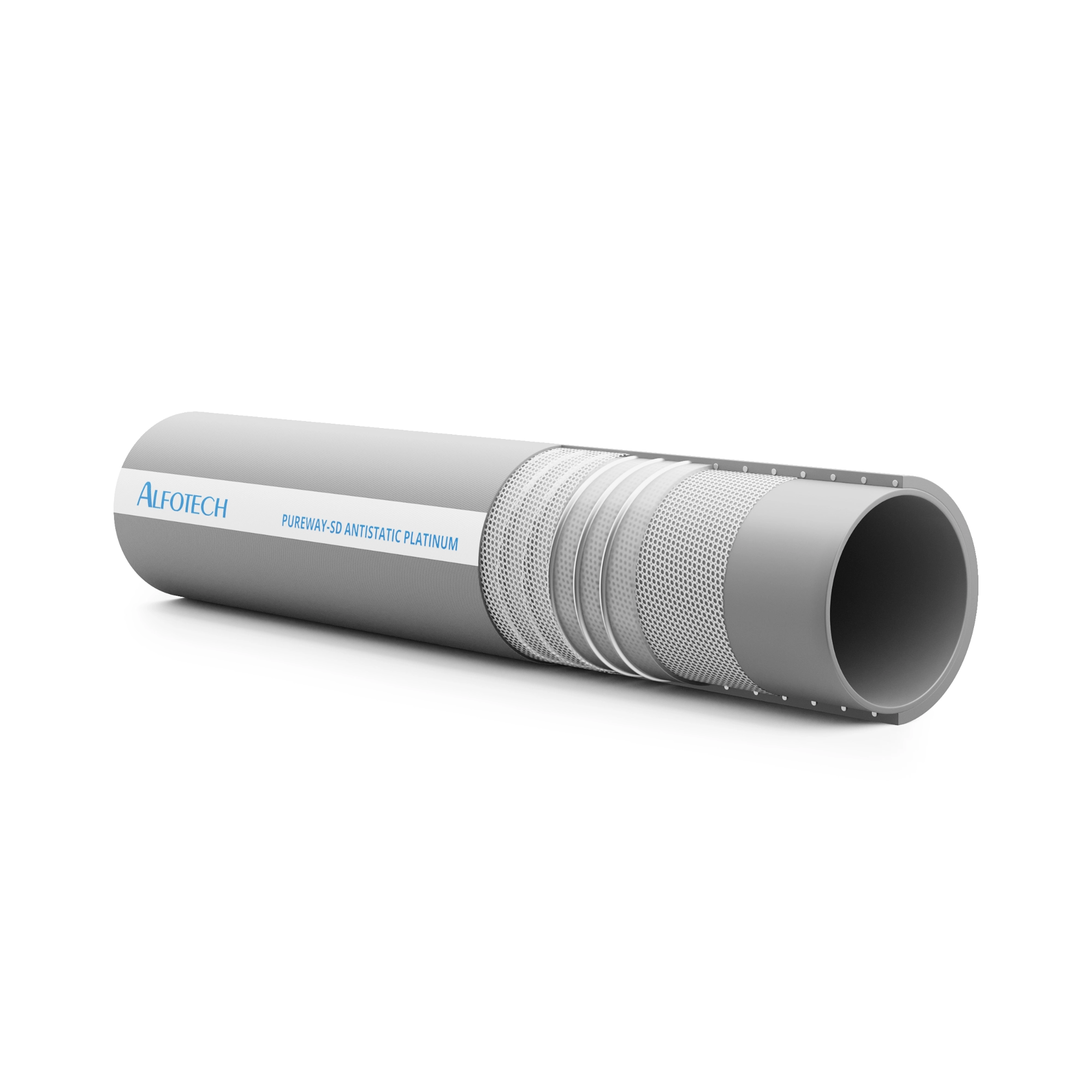 Pureway-SD Antistatic Platinum-siliconenslang voor zuig- & druktoepassingen in ATEX-zones. Geschikt voor vloeistoffen tot 50% alcohol. Bestel hier!