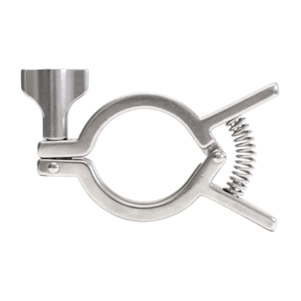 Onze robuuste Clamp-spanring met veer zorgt voor een veilige sluiting. Gemaakt van roestvrij staal  AISI 304 en zeer gebruiksvriendelijk. Bestel hier!
