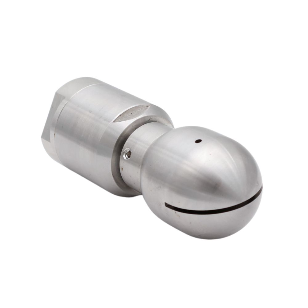 Robuuste roterende reinigingskop van RVS AISI 316, voor het reinigen van tanks met een diameter tot 5 m. Geschikt voor temperaturen tot +90 °C. Bestel hier!