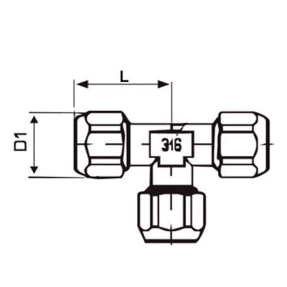 Push-on T-koppeling