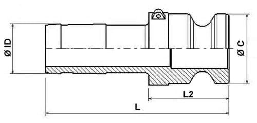 Camlock-slangpilaar, type E, polypropyleen