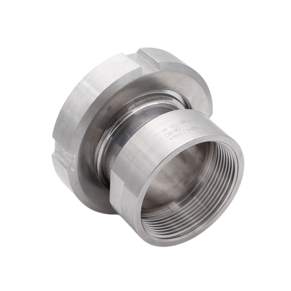 RVS DIN-kraag met BSP-mof (AISI 316) voor hygiënische buisverbindingen in de voedingsmiddelenindustrie. Hoge kwaliteit. Bestel hier via de webshop!